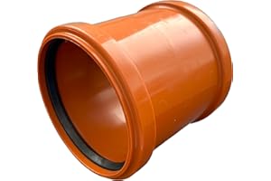 KACZMAREK Muffe KG-rohr DN 110 PVC-U SN8 | Überschiebmuffe mit Dichtung | für externe Entwässerungssysteme | 2 Gummidichtungen | Abwasser Installation | Kanalrohrsystem Abwasserrohr