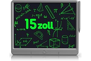 GIGART LCD Schreibtafel 15 Zoll, LCD Writing Tablet für Erwachsene und Kinder, Schreibtablett mit abschließbar löschen, Zeichentablett für Schul Familie Erwachsene Büro (Grau)
