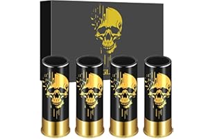 LKKCHER NOVELTY Lot de 4 Verres à Shot en Plastique avec Boîte Cadeau, pour Homme et Femme, pour Fans de Style Gothique, Fête de Mariage, Anniversaire, Petites Tasses à Shot, Whisky, Tequila, Vodka, Liqueur, Noir