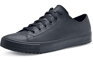 Shoes for Crews Delray, Shoes for Women and Men with Non Slip Outsole, Water Repellent and Lightweight Trainers Black