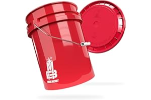MAGIC BUCKET | Set di secchio per lavaggio auto, lavabile a mano, rosso con secchio abbinato | 5 sfere US circa 20 litri | compatibile con Grit Guard, Detail Guardz Dirt Lock, Chemical Guys Dirt Trap