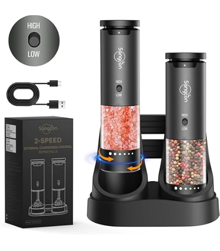 Macinasale E Pepe Elettrico Ricaricabile USB - 2 Pezzi, Regolazione Macinatura, Con Luce, Colore Argento - Foto 2