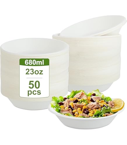 Ciotole Biodegradabili Box And Tree - 50 Pezzi Da 500ml, Cartone Kraft Con PLA, Eco-friendly - Foto 9