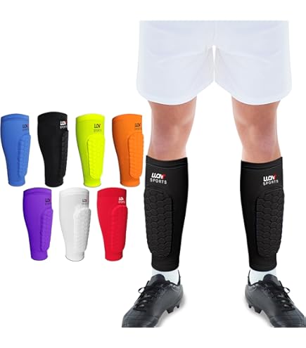 Shin Defender KidsManchon de compression Shindefender avec coussinets en nid d'abeille-ss | BE