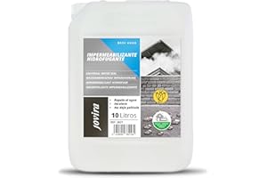 JOVIRA PINTURAS Impermeabilizante Hidrofugante. Transparente e Invisible, cubiertas, baldosas, hormigón, terrazas, tejados. Repelente al agua. (10 Litros Hidrofugante) A-4B