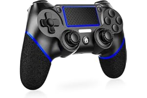 SHIPTREE Controller wireless per PS4, Gamepad Joystick Controller per PS4, Doppia Vibrazione, Audio, Pannello Touch ad Alta Precisione, Sensore Giroscopico a 6 Assi, Controller di Gioco Joystick a 360° - Blu