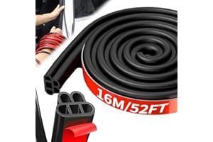 GENHH 16M Auto Türdichtung, Schalldichter Dichtungsstreifen für Autos,5 Löcher Doppelschicht Autotür Gummidichtung Selbstklebende, Gummidichtung Kantenschutz