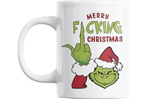 GESAR ART IN PROGRESS Gesar Tazza Natalizia da Colazione - Idea regalo per natale - Tazza divertente - Tazza Merry Christmas - Tazza con motivo natalizio 11 oz - (Rosso)