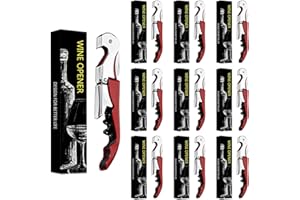 VAVAVIA Cavatappi 3 in 1 Con Apribottiglie Vino e Lama Corta Capsule - A Leva in Acciaio Inox (5, Rosso)