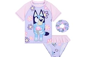 Bluey Stroje kąpielowe dla dziewczynek pływanie strój kąpielowy dla dziewczynki z krótkim rękawem jednoczęściowy strój kąpielowy plaża basen z długim rękawem dziewczęcy strój kąpielowy 18 miesięcy - 8