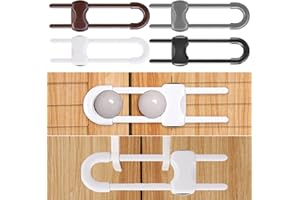 RUIJIE Seguridad Puertas Niños, 4 Pcs Cierre Seguridad Cajones Bebe, Cerraduras de Seguridad para Niños, Bloqueo de Seguridad, Protector Cierres para Armarios, Gabinetes, Cocinas, Puertas (4 Colores)