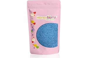 HONEYBERRY INCLUSIONS Blue Sugar Strands Sprinkles 200g - Premium Edible Decorating Vermicelli Blue Sprinkles for Baking, Cupcake and Cake Decorations, Ice Cream, Dessert and Icing Decoration Toppers