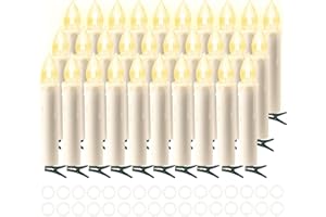 ‎KOOPOWER Koopower 30er LED Kerzen mit Timer, IP64 Dimmbar Kerzenlichter Flammenlose Christbaumkerzen für Weihnachtsbaum, Weihnachtsdeko, Hochzeit, Geburtstags, Party-Warmes Weiß