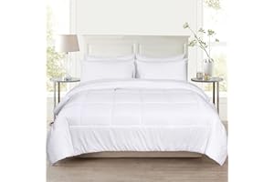 PHF Flauschige Bettdecke 135x200cm, Atmungsaktive Ganzjahresdecke 300GSM Füllung, Super Weich Steppdecke Schlafdecke,Weiß