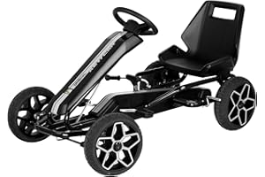 Kettler Kettcar Evolution – Gokart für Kinder ab 5 Jahren mit 6-Fach verstellbarem Sitz und Pedalen – TÜV-geprüft – Schwarz