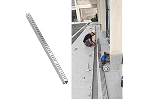 VIBEO Caniveau Exterieur Caniveau de Drainage Français 3,5x3 4x4 5x3 5x5 6x4 7x5 8x4 10x5 15x5 Cm, Système de Drainage de Tranchée en Acier Inoxydable 304 pour Cour, Caniveau de Drainage Linéaire(W3.5cmxH3c