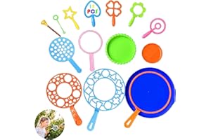 HBYMYDA Bolle di Sapone Kit 15 Pezzi Bacchetta A Bolle per Bambini Bubble Maker Set Per Festa di Compleanno,Matrimonio,Giochi All'aperto Estiva