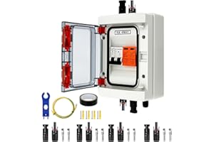 LOYALAEU DC Trennschalter PV Überspannungsschutz PV DC 1000V 40A 40KA Blitzschutz mit Leitungsschutzschalter IP65 Wasserdichter Solar Anschlusskasten für Photovoltaik