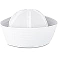 Lusofie Sailor Hat White Sailor Costume Hat Captains Hat for Women Men Dressing Up Party Sailor Costume Halloween Party Supplies Theater Performances