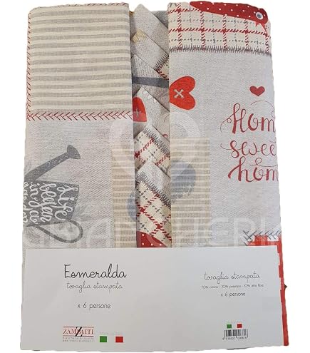 Tovaglia Stampata In Cotone Passion Fruit - Made In Italy - Misure Per 4, 6 E 12 Persone (135x175 Cm Per 6 Persone)