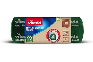 VILEDA Bolsa BASURA ECOBAG 30L REFORZADA (15 BOLSAS) 169303, Neutro, Pequeño