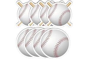 REMERABEL 50 Pcs Baseball Paper Card with Glue Points 5 inch Baseball Paper Cut-Outs Theme Card for Baseball Party Theme Sport Birthday Classroom Party Tabel