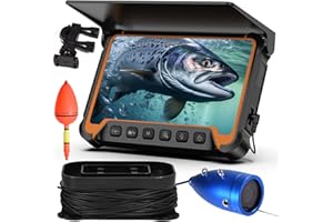 ZHFEIIRU Underwater Fishing Camera, Portable Fish Finders with 7''IPS Screen, 1200TVL Ice Fishing Camera with 12pcs Infrared Lights, 8H Battery, USB-C Charging, 30M Cable for Lake Boat Ice Fishing
