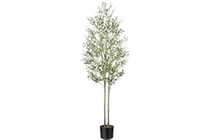 Alupssuc Olivo Artificial Grande 210cm Plantas Artificiales Decorativas Grande Árboles Plástico de Interior y Exterior Decoración para Hogar, Oficina, Casa, Balcón, Dormitorio, Regalo de Inauguración