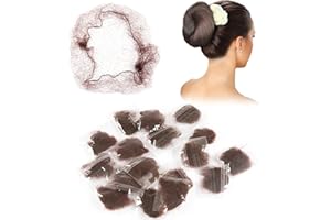 PROUSKY Hair Nets, 20pcs Coffee Hair Bun Holder for Women Girls Dance Nurse Wig Fixing