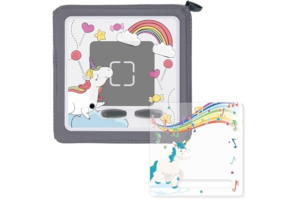 dv1169 Lot de 2 films de protection pour Toniebox, autocollants parfaitement adaptés, motifs licorne, accessoires créatifs pour enfants