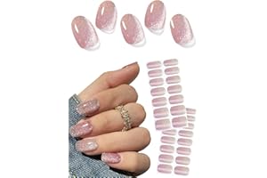 WAHRSHEI Unghie Gel Adesive UV, 30 PCS Smalto Adesivo Gel UV, Rosa Occhi di Gatto puro Pellicola per Unghie Autoadesiva
