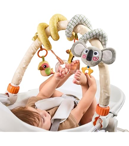 Giocattolo Spirale Per Passeggino - Peluche Con Sonagli Per Neonati 3-9 Mesi, Appendibile - Foto 3