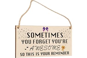 DECOGIFTS Womens Birthday Gifts for Her Thank You Gifts Unusual Gifts You Are Awesome Wooden Hanging Friendship Plaque Funny Gift for Best Friends Colleagues Sentimental Inspirational Gift for Cheer up Women