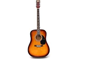 RayGar Guitare acoustique 4/4 Sunburst avec cordes en acier 104 cm