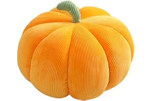 Herfair Poduszka dyniowa, pluszowa poduszka 3D, poduszka dekoracyjna w kształcie dyni, na Halloween, do fotografii, na Halloween (żółta, 35 cm)