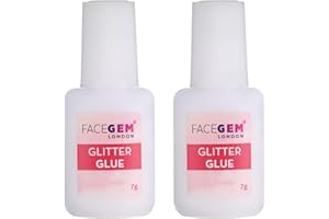 FACEGEM LONDON Body Glue for Tattoos and Makeup - 2 PCS Odourless & Non-Toxic Glitter Adhesive for Parties, Carnival, Christmas, Cosplay, Halloween, Gemstones Rhinestones
