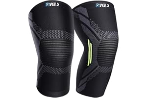 Hykes Knee cap Compression Support for Gym Running Cycling Sports Jogging Workout Pain Relief (Material: Nylon & Spandex, Col