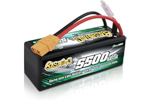 Gens ace 4S Lipo Batterie 5500mAh 14.8V 50C 4S Bashing Series Coque Dure Batterie avec connecteur XT90 pour Most 1/8,1/10 Scale RC Cars