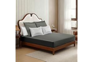 ClevaHome Satin spännlakan set 3 delar, 160 x 200 cm, upp till 28 cm, slät satinpolyester, silvergrå, med 2 örngott 80 x 80 c
