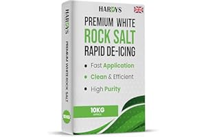 HARDYS Bag of White Grit Rock Salt, 10kg | Fast-Acting on Ice & Snow, Rock Salt for Weeds, De-Icing Driveway, Path, Road | Pure Deicer with Minimal Residue