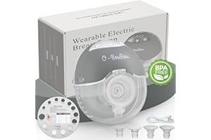 O-BOUBOU Sacaleches electricos - Extractor de leche materna sin BPA Manos Libres Silicona - Batería De Larga Duración - 12 Niveles y 4 Modos – Bridas de 24 mm + 4 inserciones bridas (15/17/19/21 mm), 1 pieza