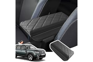LANGBEAN Funda Reposabrazos para Dacia Duster 3 2024 2025 2026, Consola Central Apoyabrazos Protección en Cuero de PU Engrosado, Duster III Cubierta Reposabrazos Eleva Reposabrazos 3CM, Negro