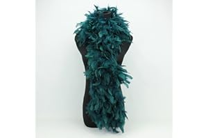 ALMACENES CASA ANGEL BOA DE PLUMAS DE PAVO TINTADAS COLORES LISOS, 190cm/80gr (VERDE BOTELLA)