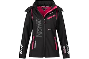 Geographical Norway Damen Softshell Funktions Outdoor Regen Jacke IMS Edition Sport wasserabweisend im Bundle mit urbandreamz Beanie S M L XL XXL