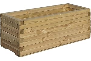 Rowlinson Garden Products Rectangular Patio Planter, Wood, Natural, ONE Size