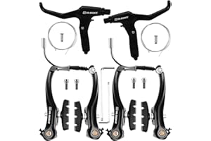 TUZHE Set di freni per bicicletta a V-Brake, universale, per freni anteriori e posteriori, per mountain bike e bici da corsa (nero) (2 paia di freni per bicicletta)