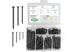 XUIIOSOOKP 290 PzChiodi per Quadri Muro, Chiodi Cartongesso Legno, Chiodi in Acciaio a Testa Piatta per Muratura Mattoni Ferramenta Cemento Pareti Appendere Quadri Artigianato(7 misure)