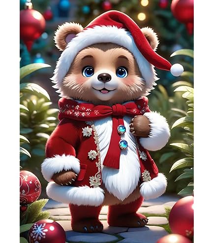 QENSPE Diamond Painting Noël, 5D Peinture Diamant Adulte Hiver