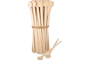 ‎WISEFOOD wisefood Rührstäbchen, 200 Stk. Einweg Holz Kaffeerührer mit rundem Griff 18 cm, geschmacksneutrale Rührstäbe für Kaffee, Tee, Kalt- und Heißgetränke aus biologisch abbaubarem Birkenholz