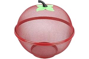 EASNEA Portafrutta a Forma di Mela a Rete per Banconi da Cucina, Contenitore per Frutta e Verdura (Rosso)